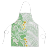 Green Hawaii Shark Tattoo Apron Puakenikeni Lei Plumeria Polynesian Pattern LT14 Green - Polynesian Pride