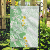 Green Hawaii Shark Tattoo Garden Flag Puakenikeni Lei Plumeria Polynesian Pattern