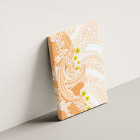 Orange Hawaii Shark Tattoo Canvas Wall Art Puakenikeni Lei Plumeria Polynesian Pattern