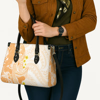 Orange Hawaii Shark Tattoo Leather Bag Puakenikeni Lei Plumeria Polynesian Pattern