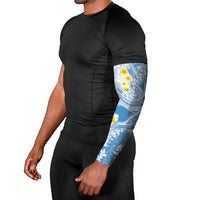 Blue Hawaii Shark Tattoo Arm Sleeves Puakenikeni Lei Plumeria Polynesian Pattern