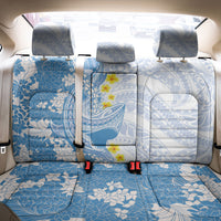 Blue Hawaii Shark Tattoo Back Car Seat Cover Puakenikeni Lei Plumeria Polynesian Pattern