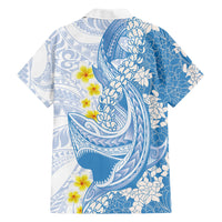 Blue Hawaii Shark Tattoo Family Matching Mermaid Dress and Hawaiian Shirt Puakenikeni Lei Plumeria Polynesian Pattern LT14 - Polynesian Pride