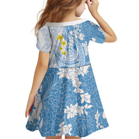 Blue Hawaii Shark Tattoo Family Matching Off Shoulder Maxi Dress and Hawaiian Shirt Puakenikeni Lei Plumeria Polynesian Pattern LT14 - Polynesian Pride
