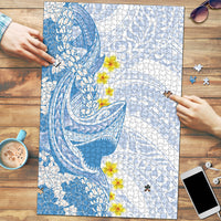 Blue Hawaii Shark Tattoo Puzzle Puakenikeni Lei Plumeria Polynesian Pattern