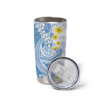 Blue Hawaii Shark Tattoo Tumbler Cup Puakenikeni Lei Plumeria Polynesian Pattern