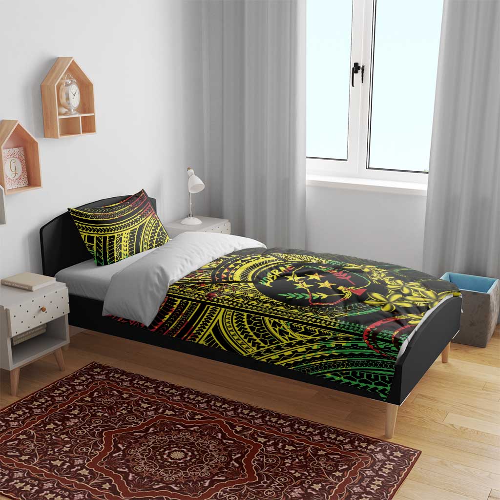 Reggae Kosrae Liberation Day Bedding Set September 8 Polynesian Tattoo - Polynesian Pride