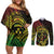 Reggae Kosrae Liberation Day Couples Matching Off Shoulder Short Dress and Long Sleeve Button Shirt September 8 Polynesian Tattoo - Polynesian Pride