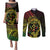 Reggae Kosrae Liberation Day Couples Matching Puletasi and Long Sleeve Button Shirt September 8 Polynesian Tattoo - Polynesian Pride