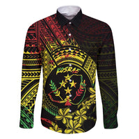 Reggae Kosrae Liberation Day Family Matching Off Shoulder Short Dress and Hawaiian Shirt September 8 Polynesian Tattoo - Polynesian Pride