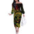 Reggae Kosrae Liberation Day Off The Shoulder Long Sleeve Dress September 8 Polynesian Tattoo - Polynesian Pride