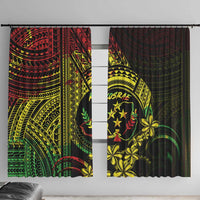 Reggae Kosrae Liberation Day Window Curtain September 8 Polynesian Tattoo - Polynesian Pride
