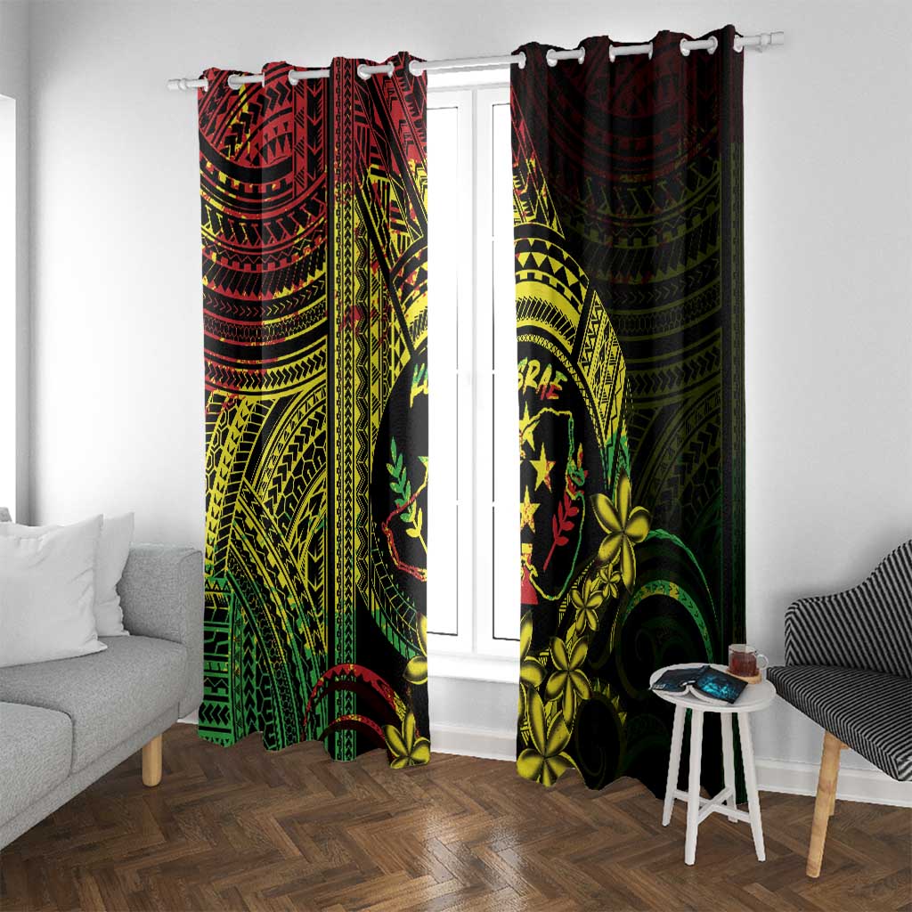 Reggae Kosrae Liberation Day Window Curtain September 8 Polynesian Tattoo - Polynesian Pride
