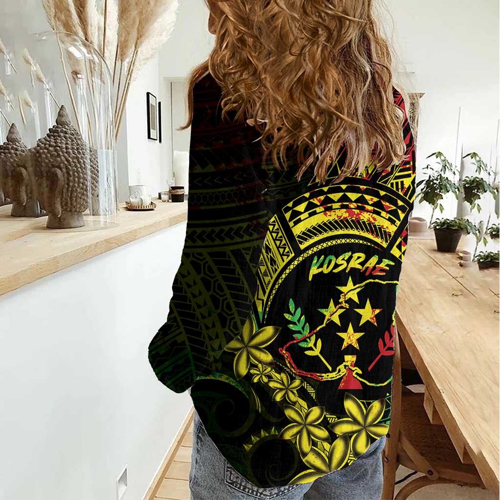 Reggae Kosrae Liberation Day Women Casual Shirt September 8 Polynesian Tattoo - Polynesian Pride