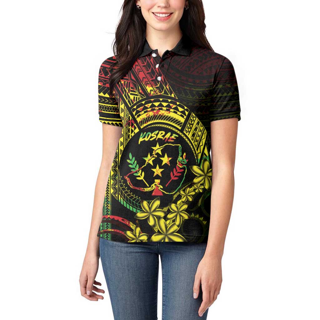 Reggae Kosrae Liberation Day Women Polo Shirt September 8 Polynesian Tattoo - Polynesian Pride