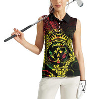 Reggae Kosrae Liberation Day Women Sleeveless Polo Shirt September 8 Polynesian Tattoo - Polynesian Pride