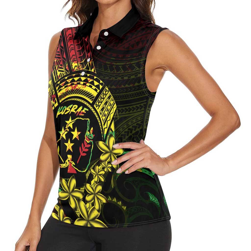 Reggae Kosrae Liberation Day Women Sleeveless Polo Shirt September 8 Polynesian Tattoo - Polynesian Pride