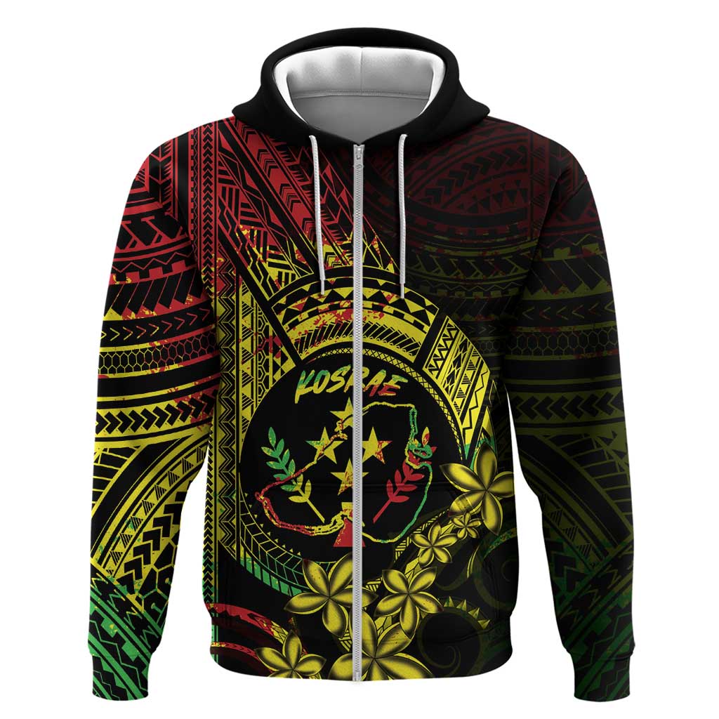 Reggae Kosrae Liberation Day Zip Hoodie September 8 Polynesian Tattoo - Polynesian Pride