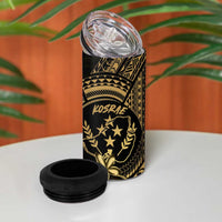 Gold Kosrae Liberation Day 4 in 1 Can Cooler Tumbler September 8 Polynesian Tattoo - Polynesian Pride