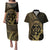 Gold Kosrae Liberation Day Couples Matching Puletasi and Hawaiian Shirt September 8 Polynesian Tattoo - Polynesian Pride
