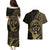 Gold Kosrae Liberation Day Couples Matching Puletasi and Hawaiian Shirt September 8 Polynesian Tattoo - Polynesian Pride