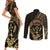 Gold Kosrae Liberation Day Couples Matching Short Sleeve Bodycon Dress and Long Sleeve Button Shirt September 8 Polynesian Tattoo - Polynesian Pride