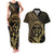 Gold Kosrae Liberation Day Couples Matching Tank Maxi Dress and Hawaiian Shirt September 8 Polynesian Tattoo - Polynesian Pride