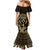 Gold Kosrae Liberation Day Family Matching Mermaid Dress and Hawaiian Shirt September 8 Polynesian Tattoo - Polynesian Pride