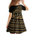 Gold Kosrae Liberation Day Family Matching Off Shoulder Maxi Dress and Hawaiian Shirt September 8 Polynesian Tattoo - Polynesian Pride
