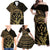 Gold Kosrae Liberation Day Family Matching Off Shoulder Maxi Dress and Hawaiian Shirt September 8 Polynesian Tattoo - Polynesian Pride