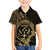 Gold Kosrae Liberation Day Family Matching Off Shoulder Short Dress and Hawaiian Shirt September 8 Polynesian Tattoo - Polynesian Pride