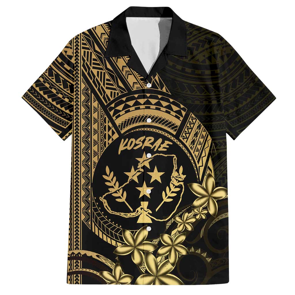 Gold Kosrae Liberation Day Family Matching Short Sleeve Bodycon Dress and Hawaiian Shirt September 8 Polynesian Tattoo - Polynesian Pride