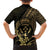 Gold Kosrae Liberation Day Family Matching Summer Maxi Dress and Hawaiian Shirt September 8 Polynesian Tattoo - Polynesian Pride