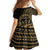 Gold Kosrae Liberation Day Family Matching Summer Maxi Dress and Hawaiian Shirt September 8 Polynesian Tattoo - Polynesian Pride