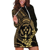 Gold Kosrae Liberation Day Hoodie Dress September 8 Polynesian Tattoo - Polynesian Pride