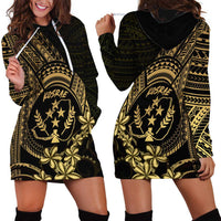 Gold Kosrae Liberation Day Hoodie Dress September 8 Polynesian Tattoo - Polynesian Pride