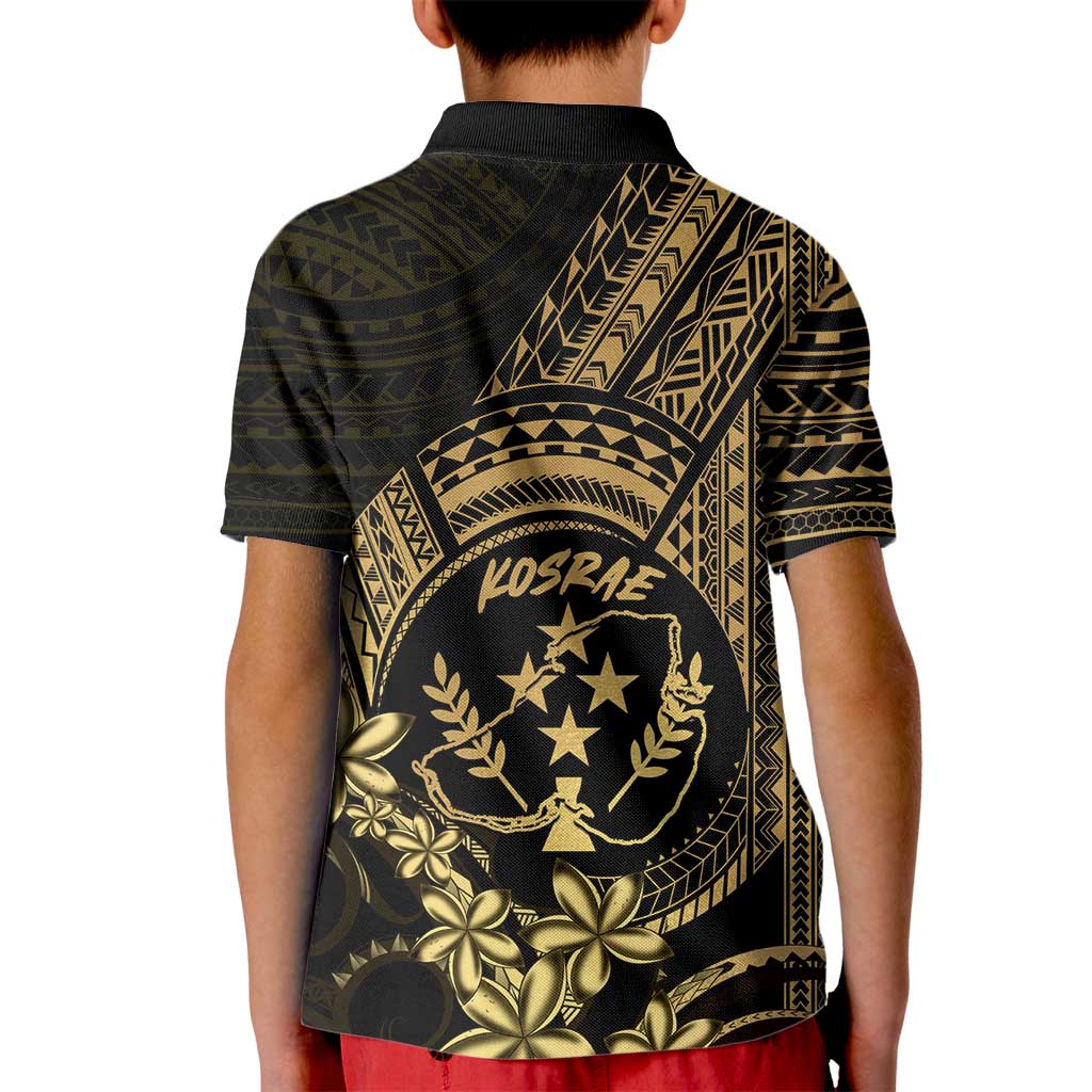 Gold Kosrae Liberation Day Kid Polo Shirt September 8 Polynesian Tattoo - Polynesian Pride
