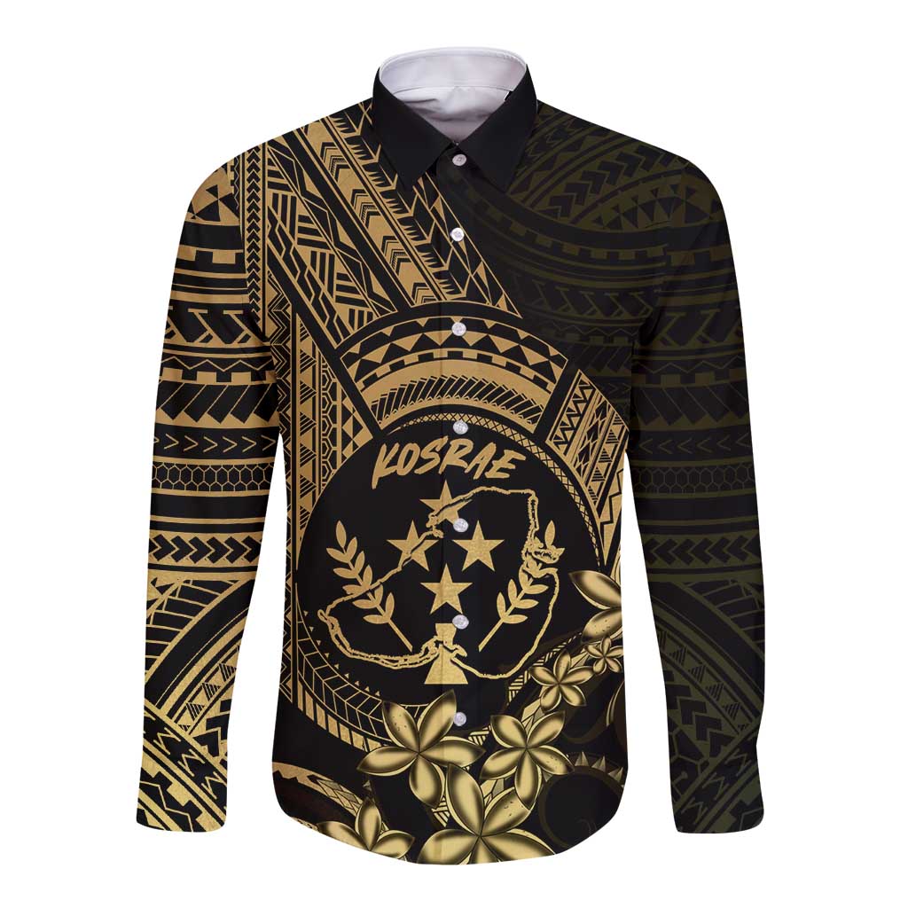 Gold Kosrae Liberation Day Long Sleeve Button Shirt September 8 Polynesian Tattoo - Polynesian Pride