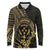 Gold Kosrae Liberation Day Long Sleeve Polo Shirt September 8 Polynesian Tattoo - Polynesian Pride