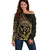 Gold Kosrae Liberation Day Off Shoulder Sweater September 8 Polynesian Tattoo - Polynesian Pride