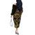 Gold Kosrae Liberation Day Off The Shoulder Long Sleeve Dress September 8 Polynesian Tattoo - Polynesian Pride
