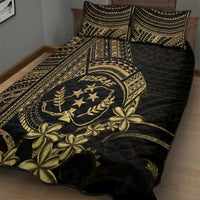Gold Kosrae Liberation Day Quilt Bed Set September 8 Polynesian Tattoo - Polynesian Pride