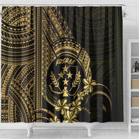 Gold Kosrae Liberation Day Shower Curtain September 8 Polynesian Tattoo - Polynesian Pride