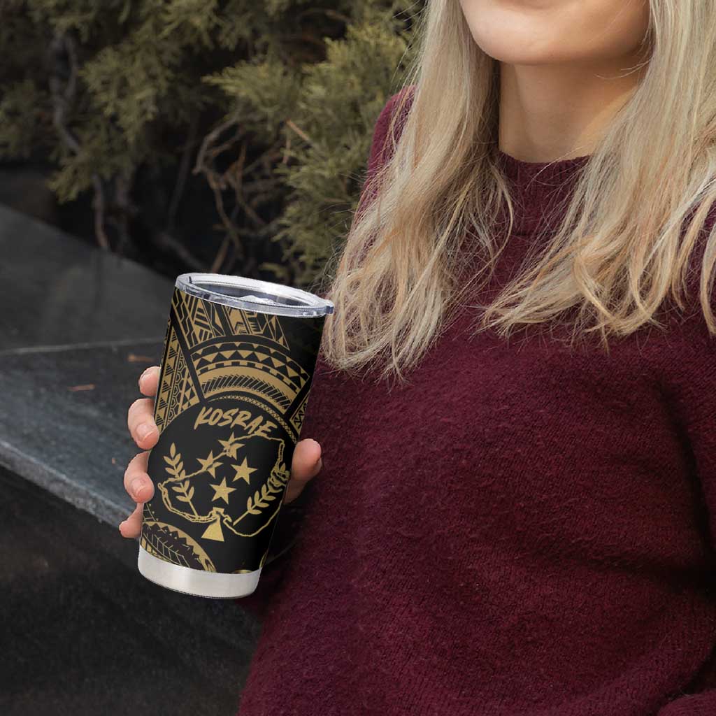 Gold Kosrae Liberation Day Tumbler Cup September 8 Polynesian Tattoo - Polynesian Pride