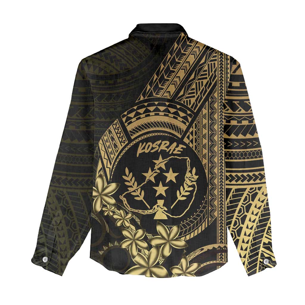 Gold Kosrae Liberation Day Women Casual Shirt September 8 Polynesian Tattoo - Polynesian Pride