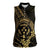 Gold Kosrae Liberation Day Women Sleeveless Polo Shirt September 8 Polynesian Tattoo - Polynesian Pride