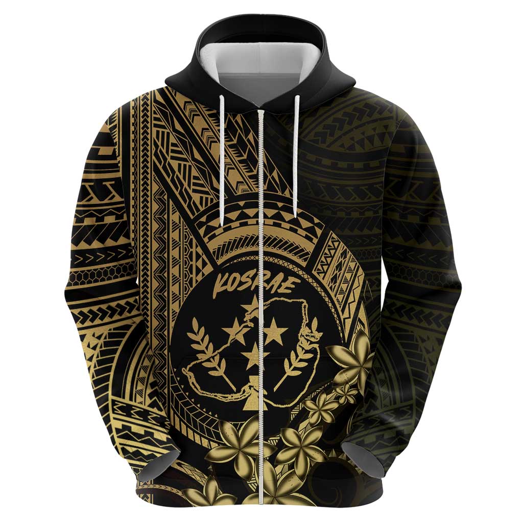 Gold Kosrae Liberation Day Zip Hoodie September 8 Polynesian Tattoo - Polynesian Pride