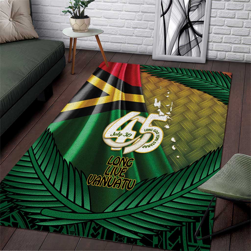 Long Live Vanuatu Independence Day Area Rug 45th Anniversary Woven Pattern - Polynesian Pride