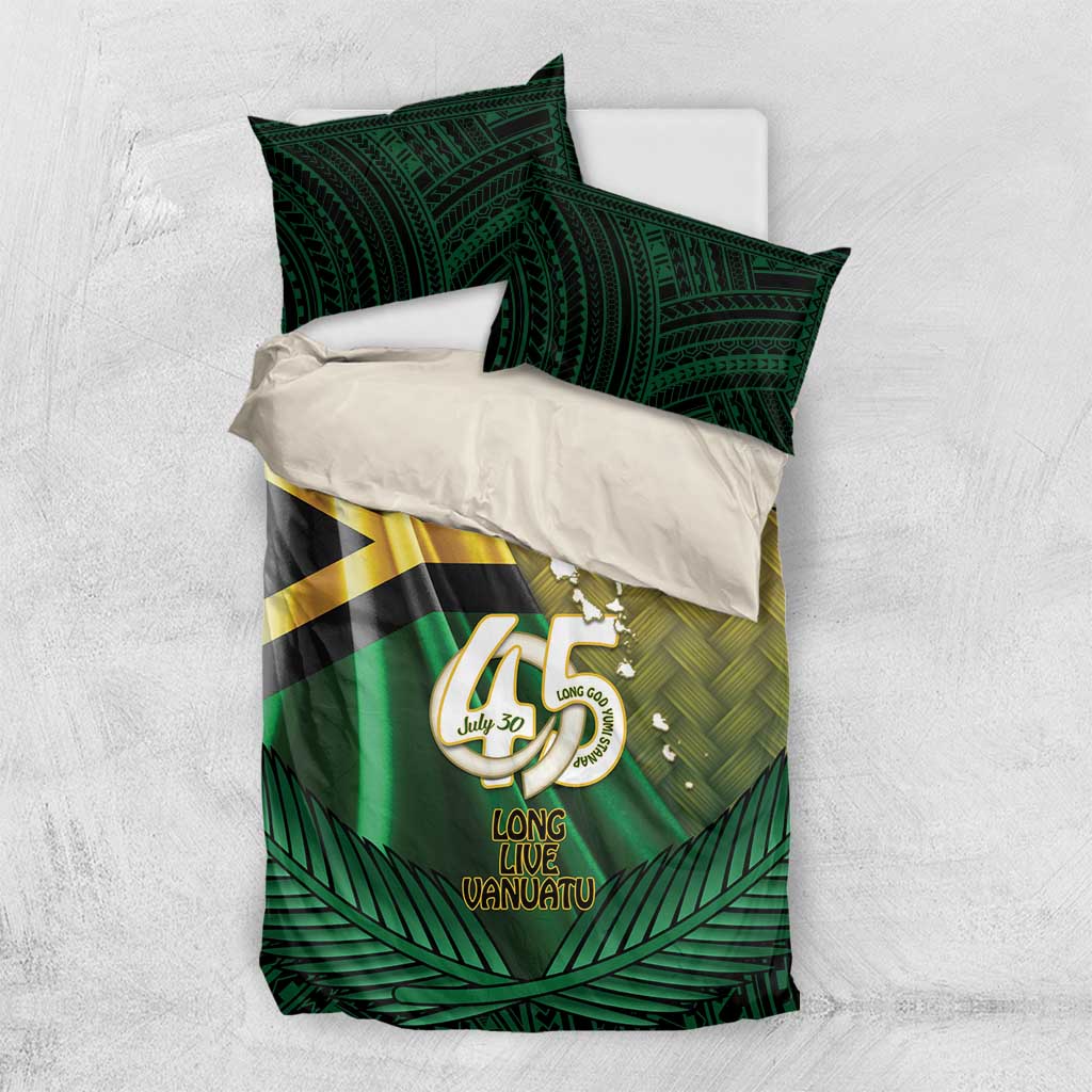 Long Live Vanuatu Independence Day Bedding Set 45th Anniversary Woven Pattern - Polynesian Pride
