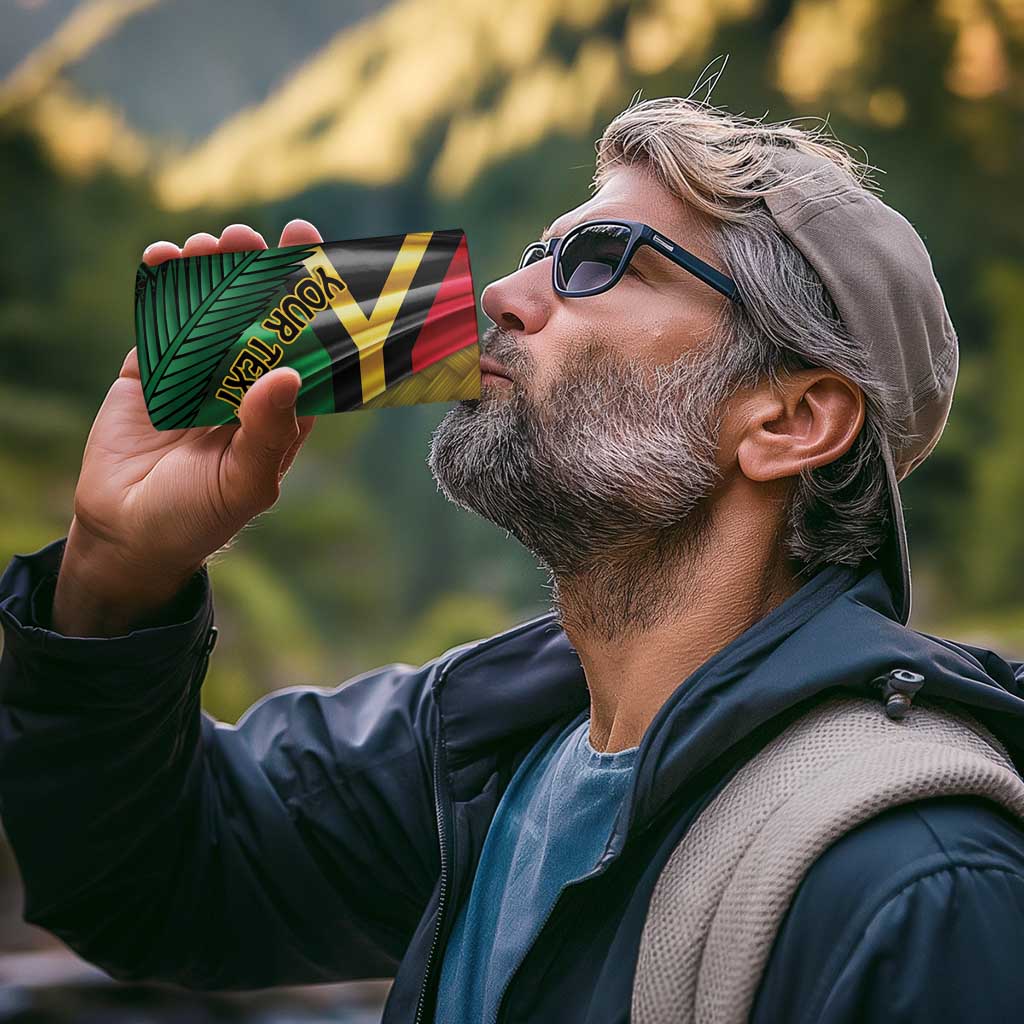 Personalised Long Live Vanuatu Independence Day 4 in 1 Can Cooler Tumbler 45th Anniversary Woven Pattern - Polynesian Pride